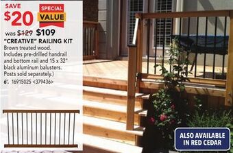 Lowe's Creative railing kit, 6' offer