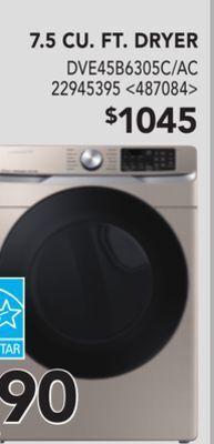 Lowe's Samsung 7.5 cu. ft. dryer offer