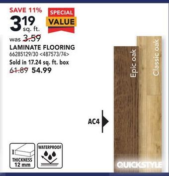 Lowe's Quickstyle laminate flooring offer