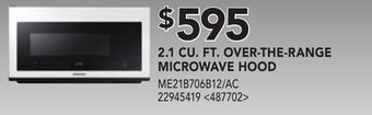 Lowe's Samsung 2.1 cu. ft. over-the-range microwave hood offer