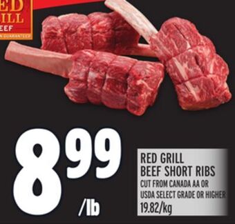 Metro Red grill beef short ribs offer