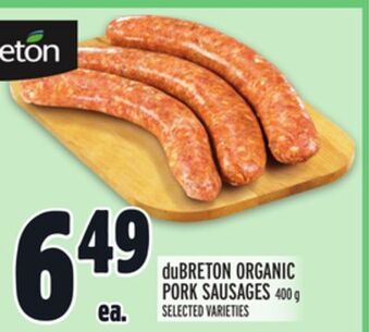 Metro Dubreton organic pork sausages offer