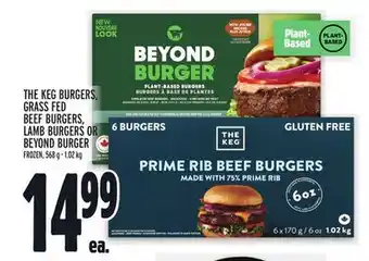 Metro The keg burgers, grass fed beef burgers, lamb burgers or beyond burger offer