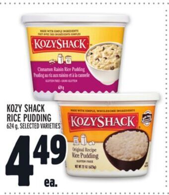 Metro Kozy shack rice pudding offer