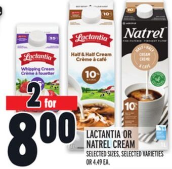 Metro Lactantia or natrel cream offer