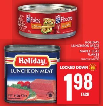 Food Basics Holiday luncheon meat or maple leaf flakes offer