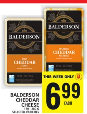 Food Basics Balderson cheddar cheese offer