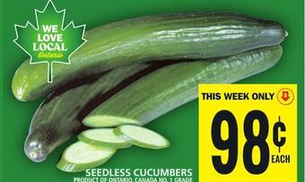 Food Basics Seedless cucumbers offer