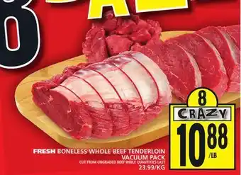 Food Basics Fresh boneless whole beef tenderloin vacuum pack offer