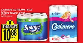 Food Basics Cashmere bathroom tissue or sponge towels ultra offer