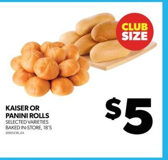 Real Canadian Superstore Kaiser or panini rolls, 18's offer