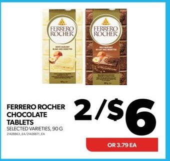 Real Canadian Superstore Ferrero rocher chocolate tablets, 90 g offer