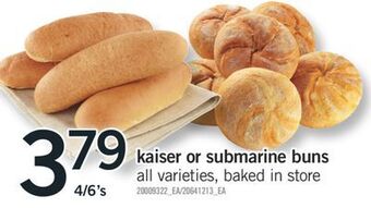 Fortinos Kaiser or submarine buns 4/6's offer