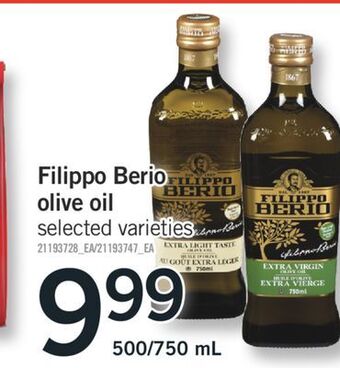 Fortinos Filippo berio olive oil, 500/750 ml offer