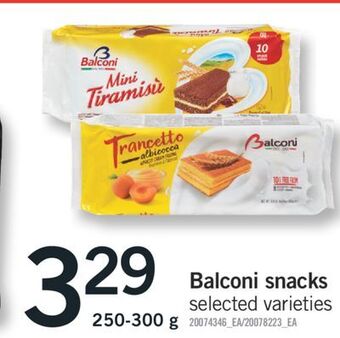 Fortinos Balconi snacks, 250-300 g offer