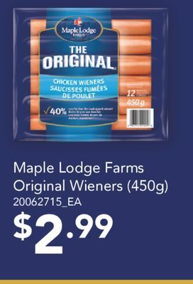 Fortinos Maple lodge farms original wieners offer