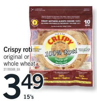 Fortinos Crispy roti 15's offer