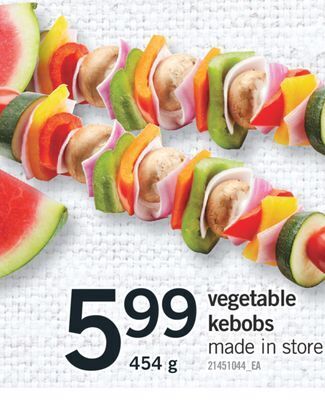 Fortinos Vegetable kebobs, 454 g offer