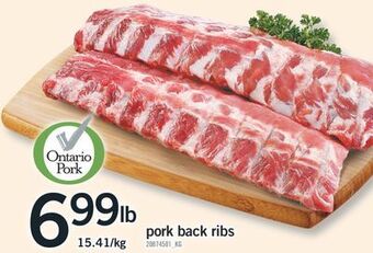 Fortinos Pork back ribs offer