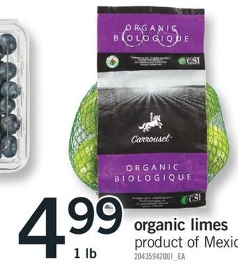 Fortinos Organic limes, 1 lb offer
