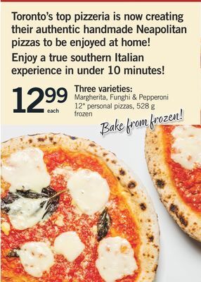 Fortinos Margherita, funghi & pepperoni 12 personal pizzas 528 g offer