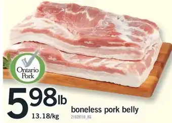 Fortinos Boneless pork belly offer