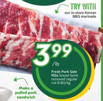 Sobeys Fresh pork side ribs offer