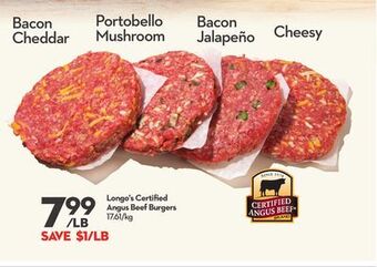 Longo's Cheesy longo's certified angus beef burgers offer