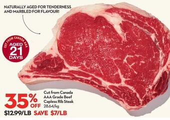 Longo's Cut from canada aaa grade beef capless rib steak offer