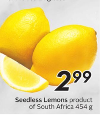 Sobeys Seedless lemons offer