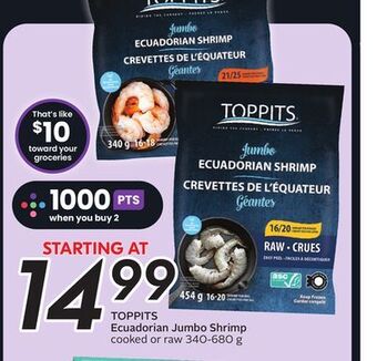 Sobeys Toppits ecuadorian jumbo shrimp offer