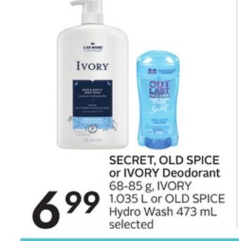 Sobeys Secret, old spice or ivory deodorant offer
