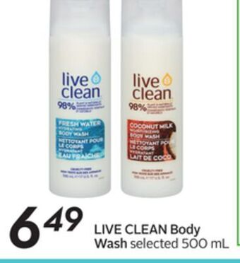 Sobeys Live clean body wash offer