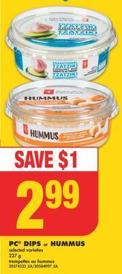 No Frills Pc® dips or hummus, 227 g offer