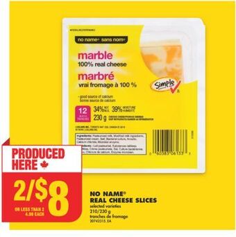 No Frills No name® real cheese slices, 210/230 g offer