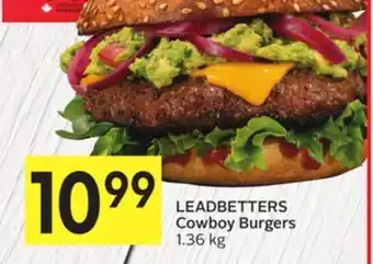 Foodland Leadbetters cowboy burgers 1.36 kg offer