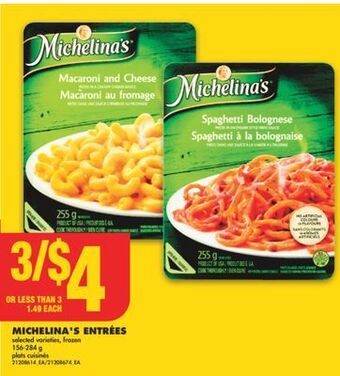 No Frills Michelina's entrées, 156-284 g offer