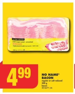 No Frills No name® bacon, 500 g offer