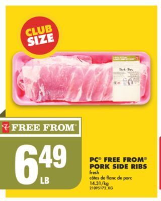 No Frills Pc® free from® pork side ribs offer