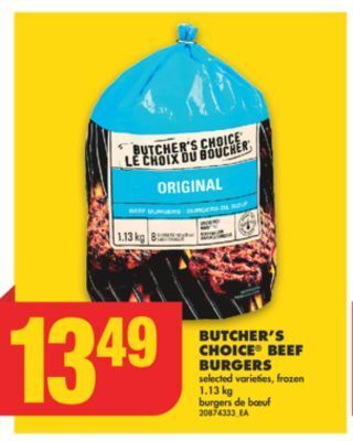 No Frills Butcher's choice® beef burgers, 1.13 kg offer