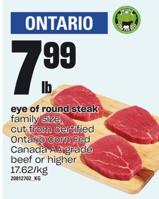 Independent Grocer Eye of round steak offer