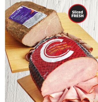 Foodland Compliments black forest, honey ham or panache angus roast beef offer