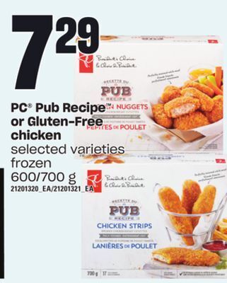 Independent Grocer Pc® pub recipe or gluten-free chicken, 600/700 g offer