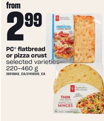 Independent Grocer Pc® flatbread or pizza crust, 220-460 g offer