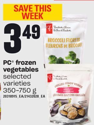 Independent Grocer Pc® frozen vegetables, 350-750 g offer