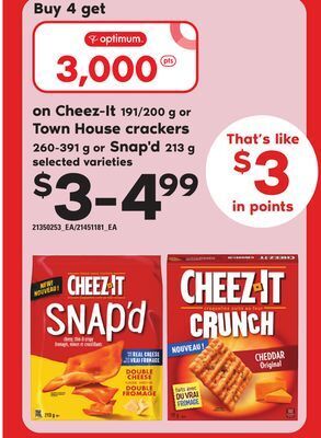 Independent Grocer Cheez-it 191/200 g or town house crackers snap'd 213 g offer