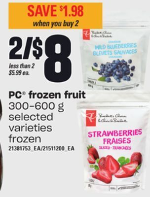 Independent Grocer Pc® frozen fruit, 300-600 g offer