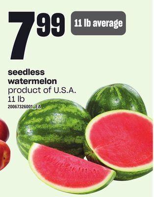 Loblaws Seedless watermelon, 11 lb offer