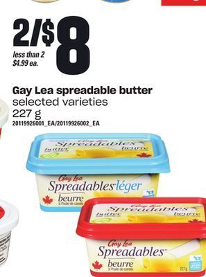 Loblaws Gay lea spreadable butter, 227 g offer