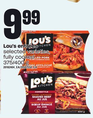 Loblaws Lou's entrées, 375/400 g offer